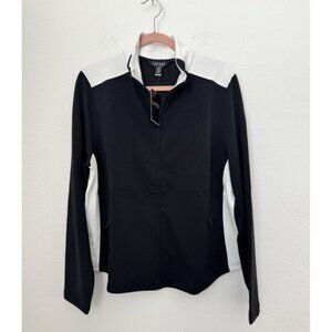 Lauren Ralph Lauren Women's Long Sleeve Black Lightweight Full Zip Jacket XXL